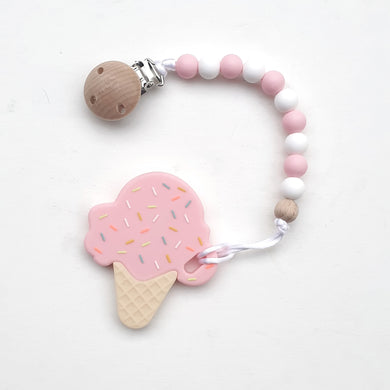 POPSICLE Strawberry Ice Cream with Pacifier Clip