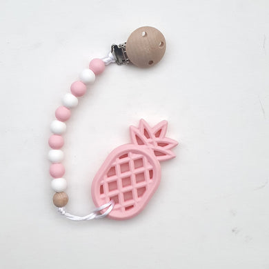 POPSICLE Pink Pineapple Teether with Pacifier Clip