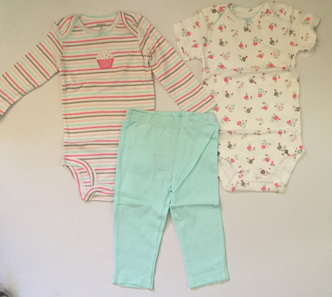 Carter's 3-piece Cupcake Set 9 mos