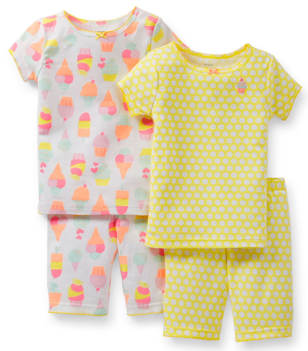 Carter's 4-Piece Snug Fit Cotton PJs - Cupcake (Size: 3T)