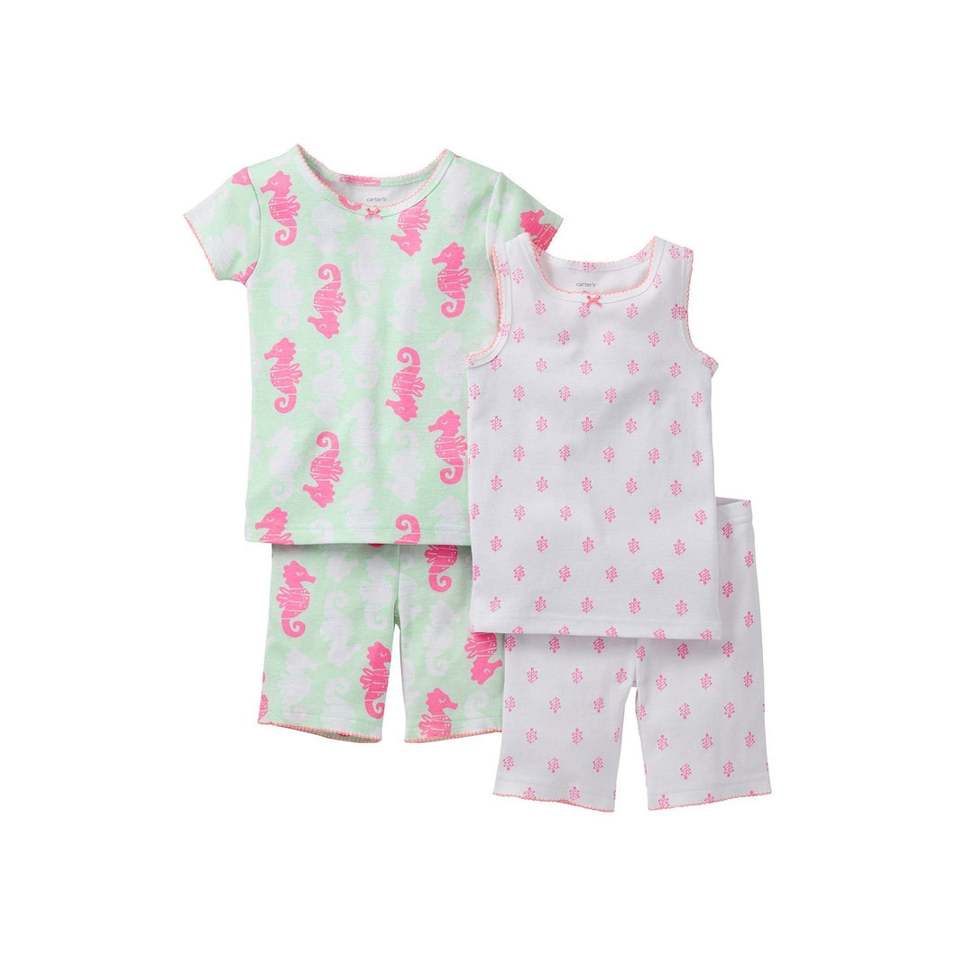 Carter's 4-Piece Snug Fit Cotton PJs - Seahorse (Size: 4T)