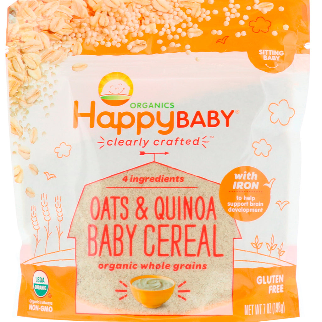 Happy baby oats and quinoa top baby cereal