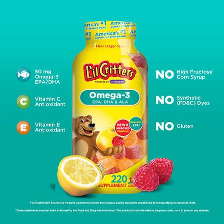 Li'l Critters Omega-3 Gummy Fish - 220 Gummy Bear