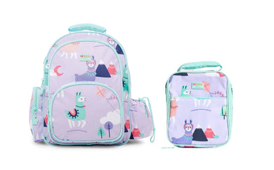 Penny Scallan Bundle of Large Backpack and Large Lunch Bag - Loopy Llama