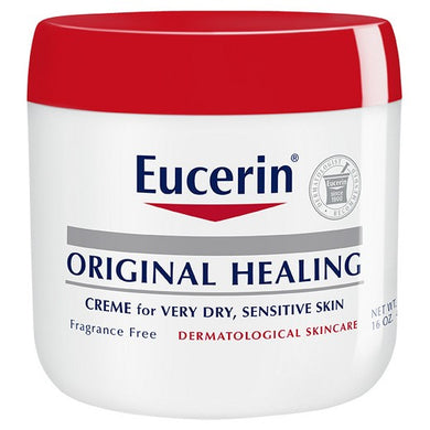 Eucerin Original Healing Cream, Emollient Enriched, Unscented Body Cream for Extra Dry and Compromised Skin, Emollient Enriched Body Moisturizer, Long-Lasting Hydration 16 oz