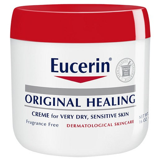 Eucerin Original Healing Cream, Emollient Enriched, Unscented Body Cream for Extra Dry and Compromised Skin, Emollient Enriched Body Moisturizer, Long-Lasting Hydration 16 oz
