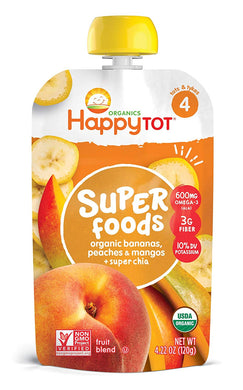 Happy Tot Stage 4 Super Foods Bananas, Peaches and Mangoes