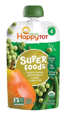 Happy Tot Stage 4 Super Foods Organic Pears, Green Beans, Peas & Chia