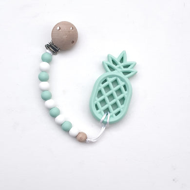 POPSICLE Mint Pineapple Teether with Pacifier Clip
