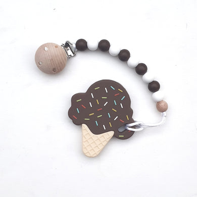 POPSICLE Chocolate Ice Cream with Pacifier Clip