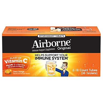 Airborne Immune Support Supplement - Zesty Orange 36 tablets