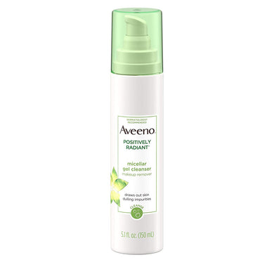 Aveeno Positively Radiant Micellar Gel Cleanser Makeup Remover 5.1 oz