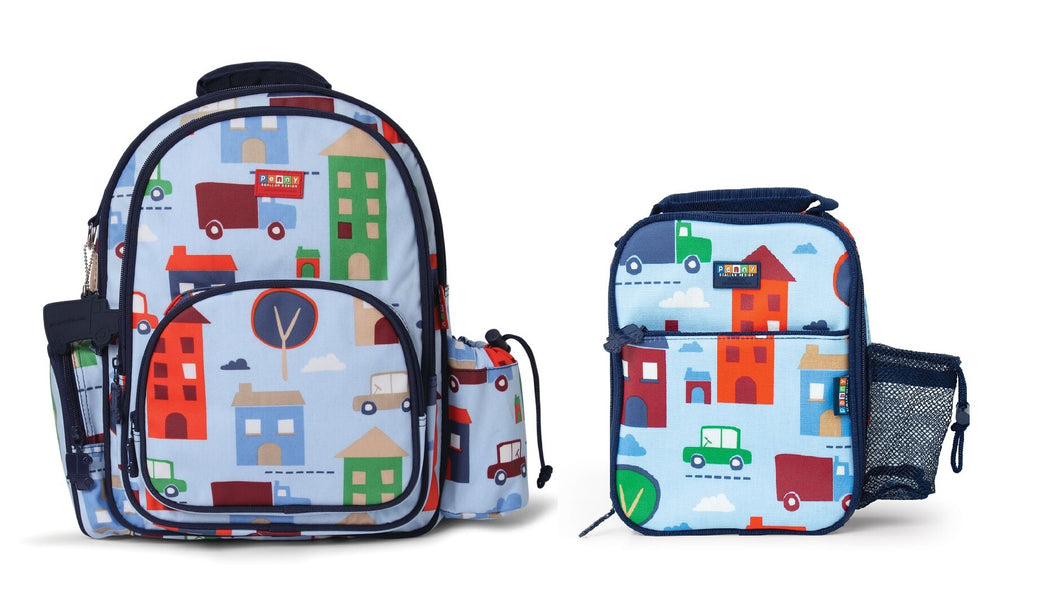 Penny Scallan Bundle of Large Backpack and Large Lunch Bag - Big City