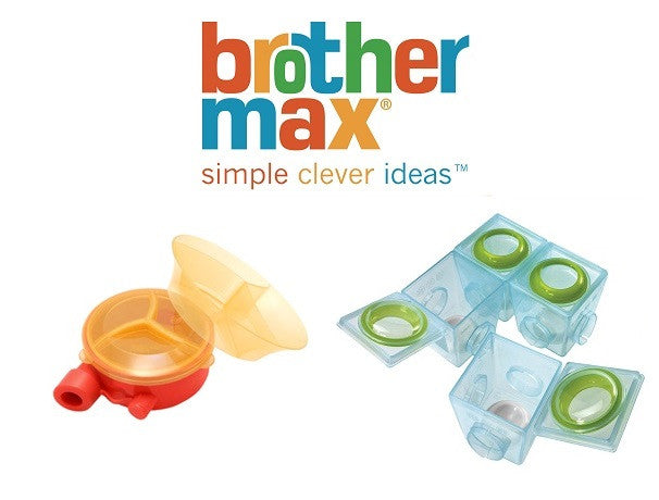 Brother Max Bundle of 2nd Stage Weaning Pots and Slimline Milk Powder Dispenser