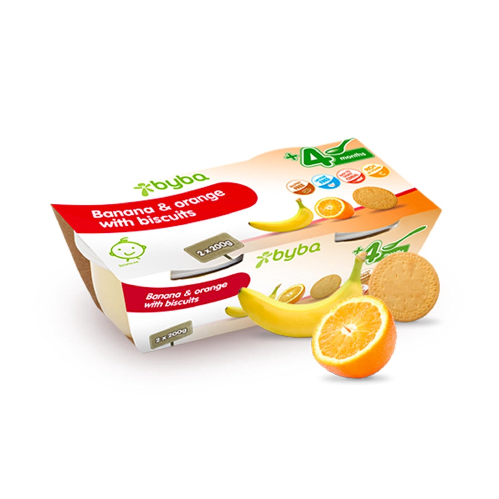 Byba Banana and Orange with Biscuits 2 x 200 g tub