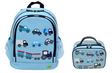 Bobble Art Bundle of Small Backpack and Small Lunch Bag - Cars