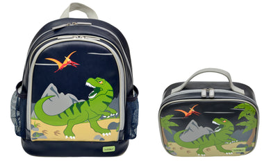 Bobble Art Bundle of Small Backpack and Small Lunch Bag - Dinosaur
