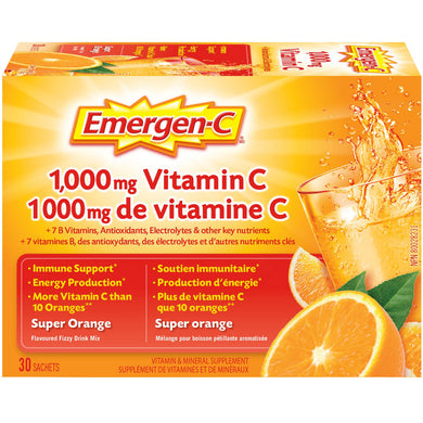 Emergen-C Super Orange Flavor Drink Mix 30 packets