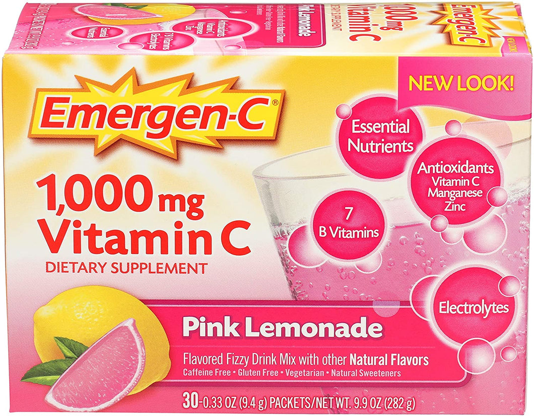 Emergen-C Pink Lemonade Flavor Drink Mix 30 packets