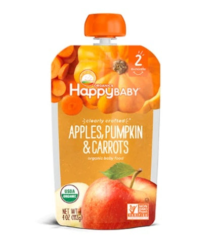 Happy Baby Clearly Crafted Apples, Pumpkin, Carrots 4 oz