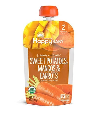Happy Baby Clearly Crafted Sweet Potatoes, Mangos, Carrots 4 oz
