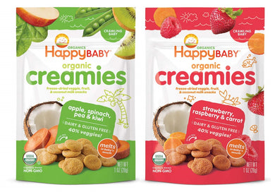 Happy Baby Organic Creamies Freeze-Dried Veggie & Fruit Snacks with Coconut Milk