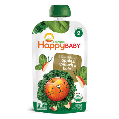 Happy Baby Stage 2  - Spinach, Apple & Kale 4 oz