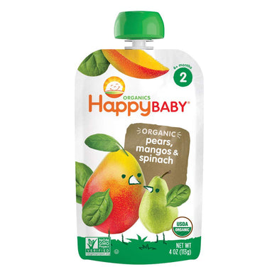 Happy Baby Stage 2  - Pear, Mangos and Spinach 4 oz