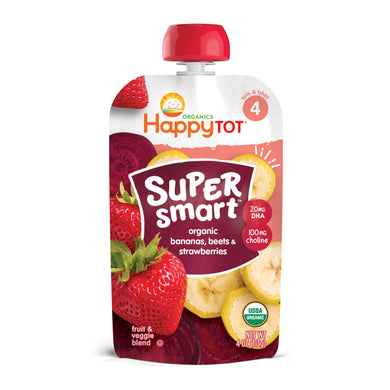 Happy Tot Organic Stage 4 Super Smart Organic Bananas Beets and Strawberries