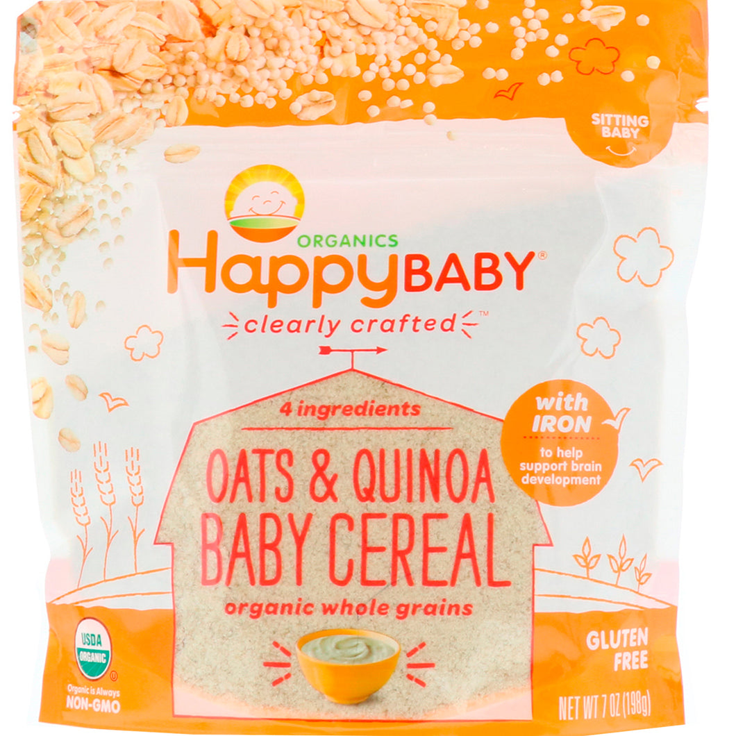 Happy Baby Clearly Crafted Organic Oats and Quinoa Cereal