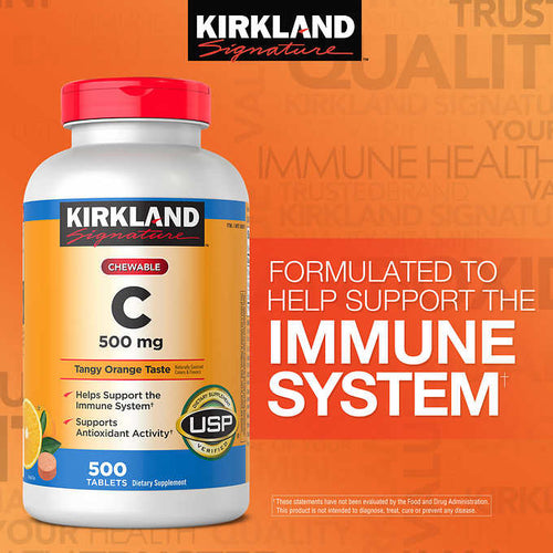 Kirkland Vitamin C 500 mg 500 chewable tablets