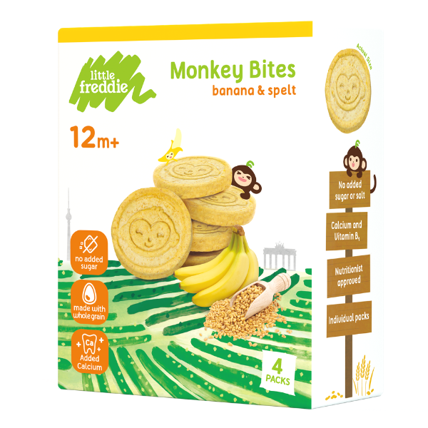 Little Freddie Monkey Bites Banana and Spelt Biscuits