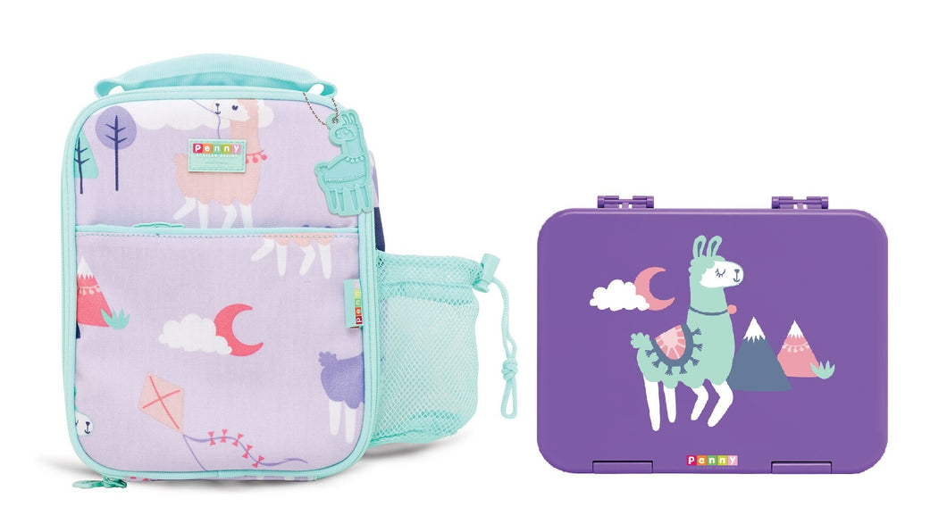 Penny Scallan Bundle of Large Lunch Bag and Large Bento Box - Loopy Llama