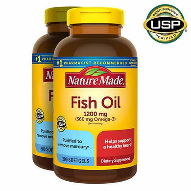 Nature Made Fish Oil 1200 mg. 200 Softgels