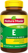 Nature Made Vitamin E 180 mg (400 IU) dl-Alpha 300 softgels