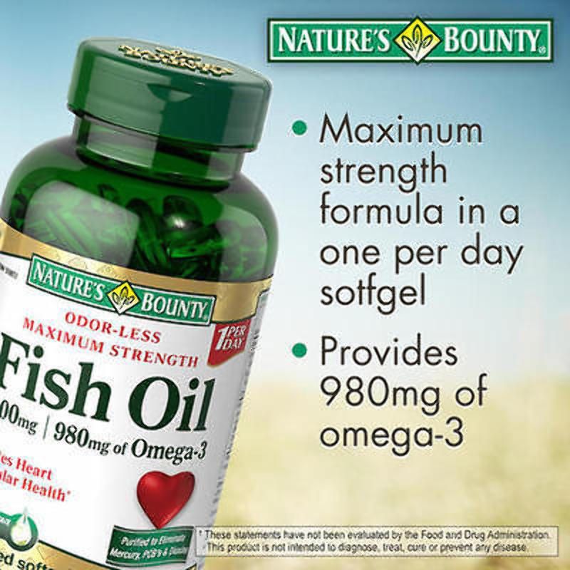 Nature's Bounty Fish Oil 1400 mg 130 coated softgels