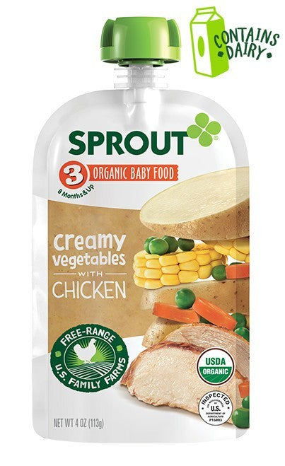 Sprout Organic Stage 3 Creamy Vegetables with Chicken  4 oz