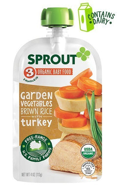 Sprout Organic Stage 3 Garden Vegetables Brown Rice with Turkey 4 oz