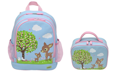 Bobble Art Bundle of Small Backpack and Small Lunch Bag - Woodland Animals