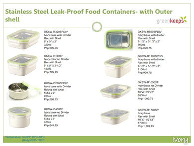 Greenkeeps Stainless Steel Leak Proof Containers