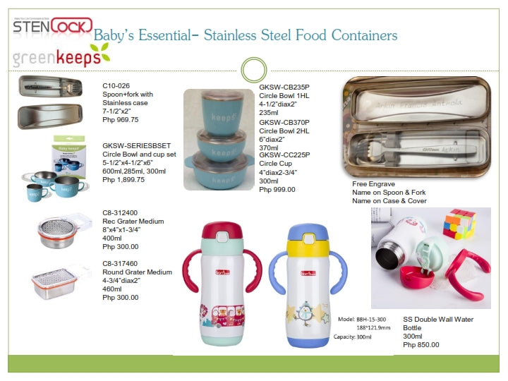 Stenlock Baby's Essentials - Stainless Steel Food Containers